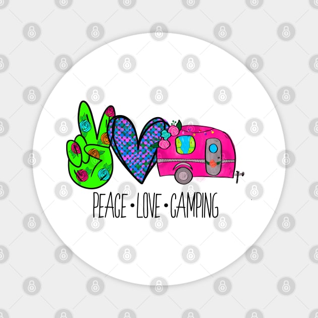 Peace Love Camping Magnet by Satic